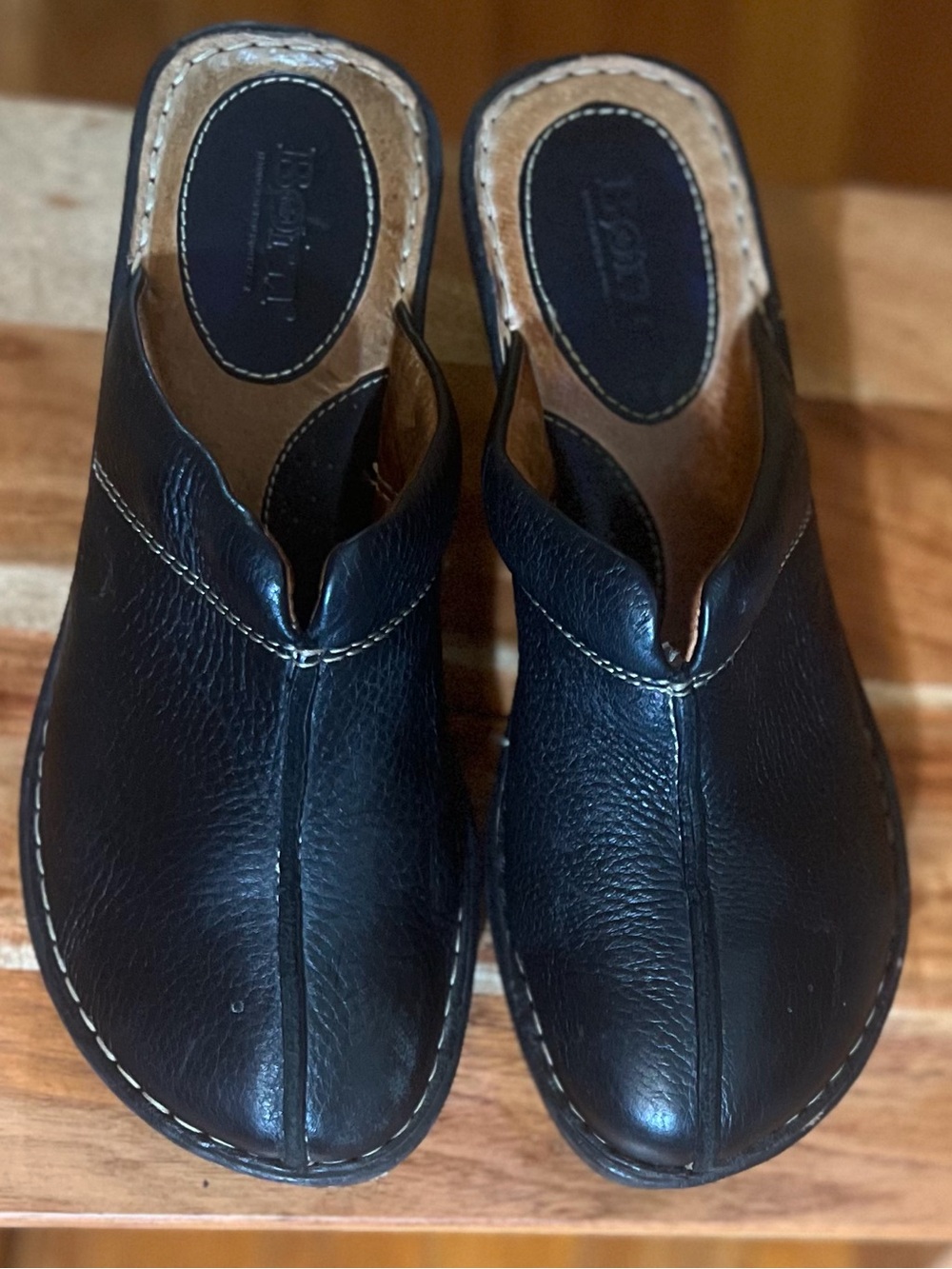 🖤 Born Concept Leather Wedge Slide Sandals – Size 7.5